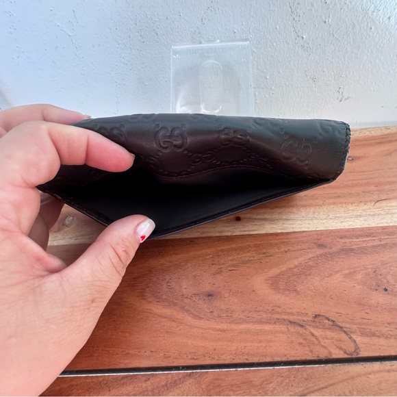 Gucci Dark Brown Embossed Leather Clutch - Picture 3 of 9